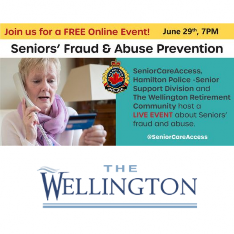 The Wellington delivers a series of webinars for older adults - June 29th is Seniors' fraud and safety